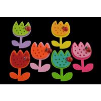 368949 - Set 6 lalele din fetru autoadezive cu buburuza - ANT-CH