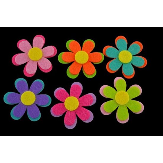 368952 - Set 6 flori din fetru autoadeziv, 5cm - ANT-CH