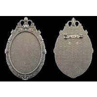380649 Pandantiv tip brosa din metal antichizat, 3x4cm - ANT-CH