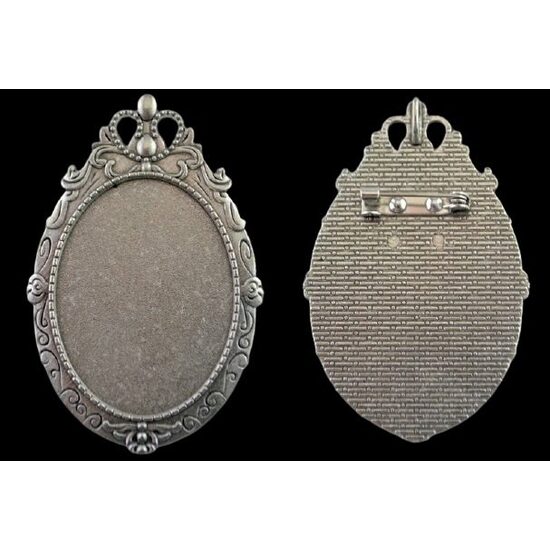 380649 Pandantiv tip brosa din metal antichizat, 3x4cm - ANT-CH