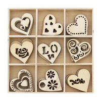 253005 Set 45 figurine lemn Inimi - Galeria Papieru