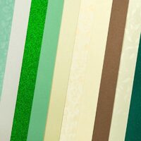 208927 - Set 10 cartoane speciale A4 , 210-250 gr - tonuri verde - Galeria Papieru