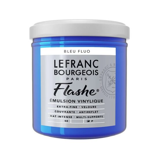 Culoare acrilică extrafină Flashe Fluorescentă Lefranc & Bourgeois 125 ml, Fluorescent blue- 083
