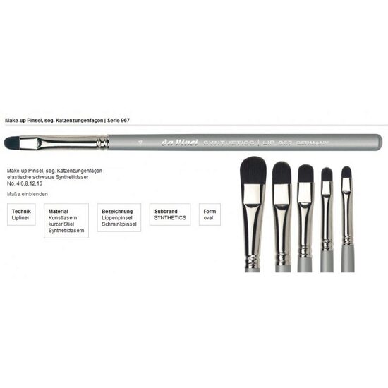 Pensule pentru buze si ochi seria 967 - Synthetics - Da Vinci