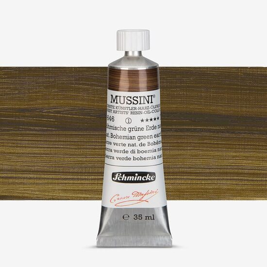 Culori ulei extra-fine Mussini 35 ml - Schmincke, Natural Bohemian green earth 10646009