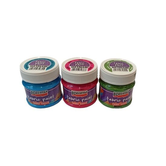 Culori textile metalizate, 50 ml - Pentart