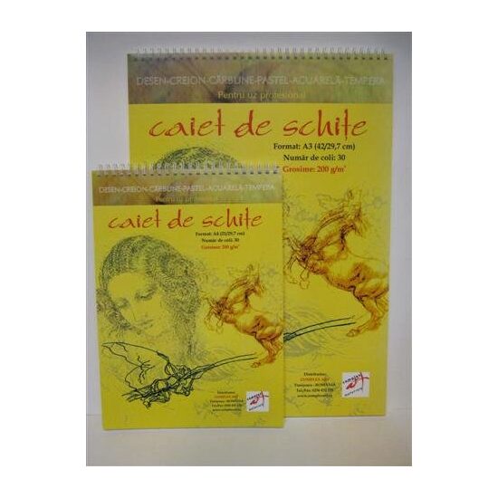 Caiet de schite cu spirala 200g/mp - 30 coli