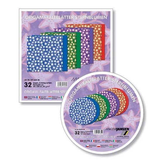 Hartie decorativa origami, 80 gr Flori stelate - 32 coli - Marpa