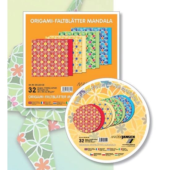 Hartie decorativa origami, 80 gr Mandala - 32 coli - Marpa