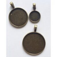 Medalion rotund, bronz cu agatatoare mare - ANT-CH