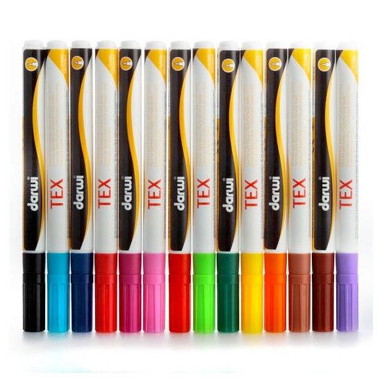 Markere pentru textile, 3ml - Darwi - varf rotund
