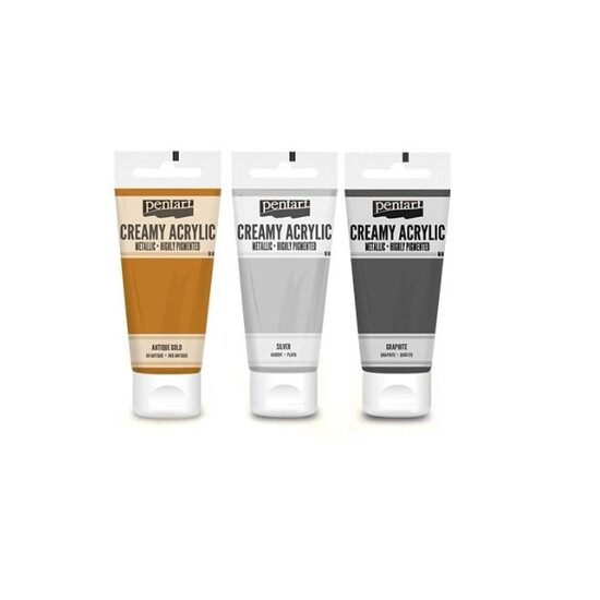 Culori acrilice cremoase, 60ml - Creamy Acrylic Metallic - Pentart