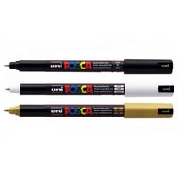 UNI PC-1MR Markere Posca 0.7 mm, varf fin metalic - UNI