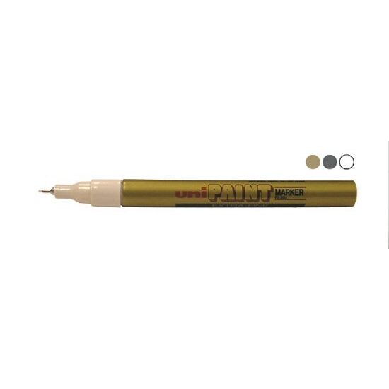 UNI PX-203 Marker cu vopsea 0.8mm, varf fin metalic