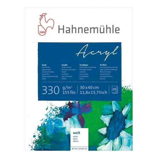 Bloc pentru culori acrilice 330gr/mp, 20 coli - Hahnemuhle