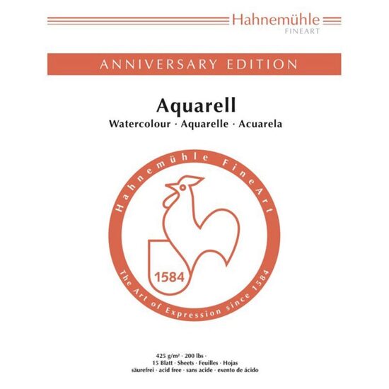 Bloc pentru acuarela Anniversary Edition, 425 gr/mp, 15 coli - Hahnemuhle