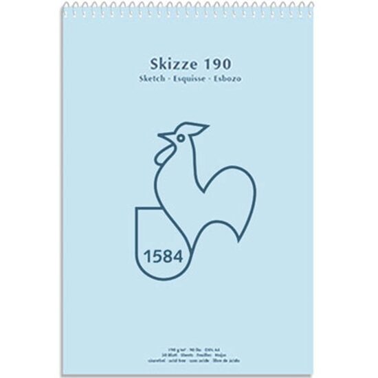 Bloc pentru desen cu spirala Skizze 190, 50 coli, 190gr/mp - Hahnemuhle