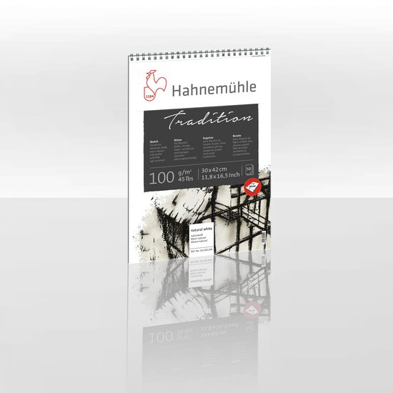 Bloc pentru schite Tradition 100gr/mp, 50 coli, cu spirala - Hahnemuhle