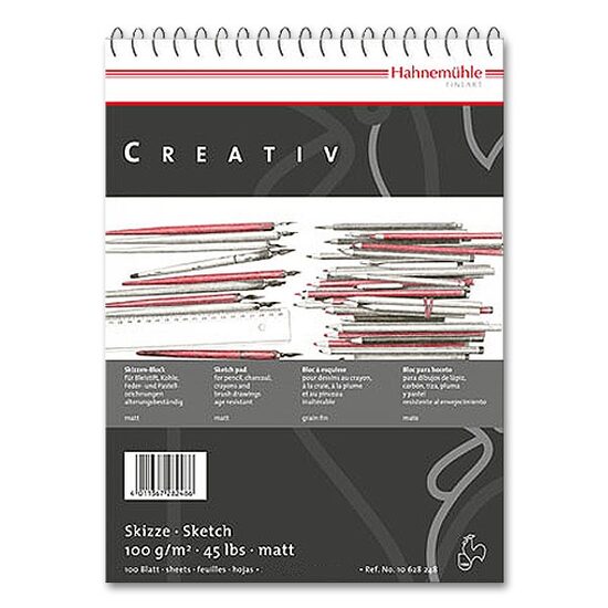 Bloc pentru schite Creativ, 100 gr/mp, 100 coli, cu spirala - Hahnemuhle