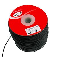Snur piele artificiala, latex negru, 1m - Meyco