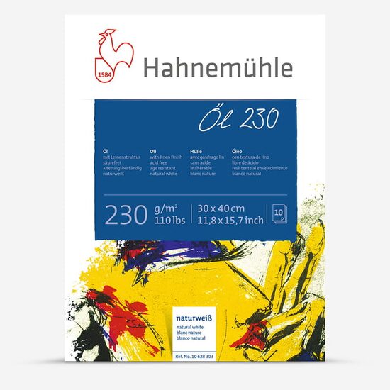 Bloc pentru culori de ulei si acrilic 230gr/mp, 10 coli - Hahnemuhle