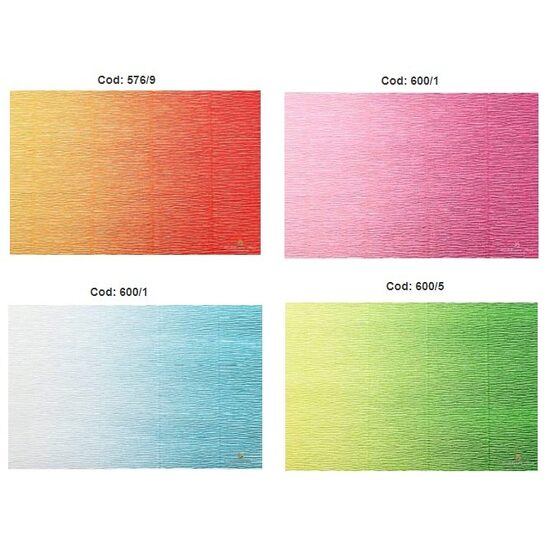 Hartie creponata elastica floristica bicolora 180gr, 50 cm x 2.5 m - LIBR
