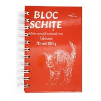 Bloc schite cu spirala, hartie texturata Ivory 70 coli, 120 gr, coperta cartonata - LIBR