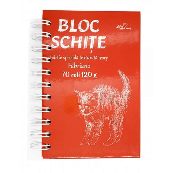 Bloc schite cu spirala, hartie texturata Ivory 70 coli, 120 gr, coperta cartonata - LIBR