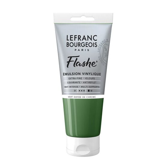 Culoare acrilică extrafină Flashe Lefranc & Bourgeois 80 ml, Chrome Oxide green - Vert Anglais