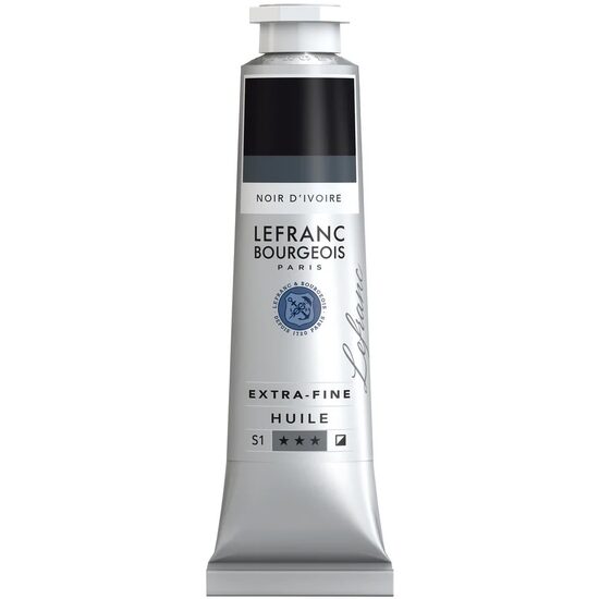 Culoare ulei extra-fine Lefranc - 40 ml, Ivory black