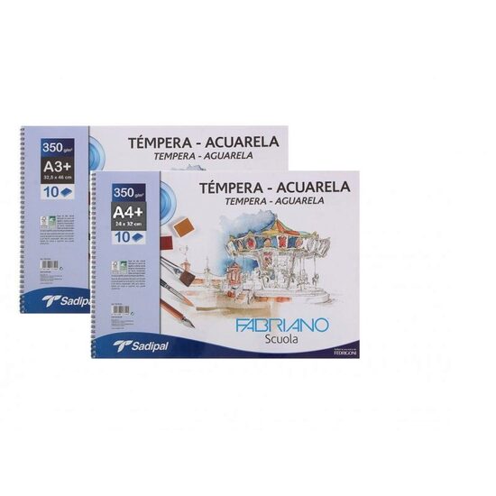 Bloc cu spirala pentru tempera si acuarela 350gr, 10 coli- Sadipal