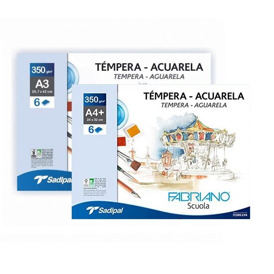 Plic cu 6 coli 350gr pentru tempera si acuarela - Sadipal