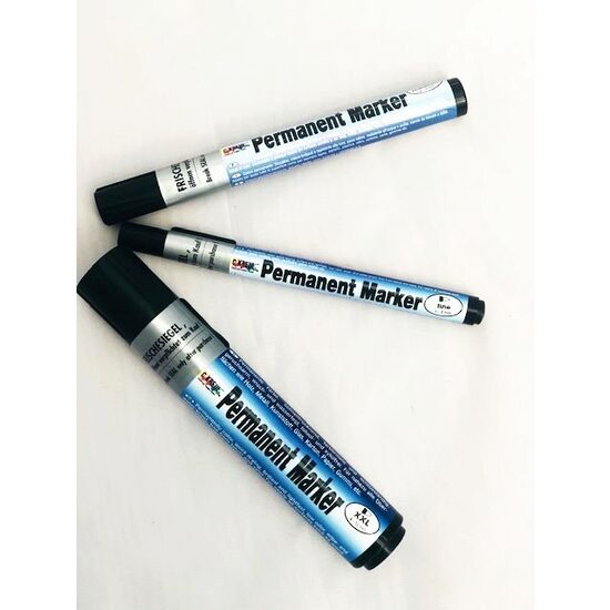 Marker permanent negru, diferite grosimi cu varf tesit/rotund - Kreul