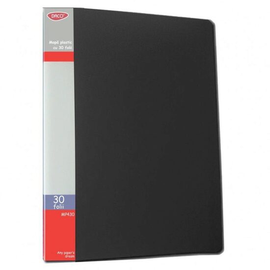 Mapa plastic neagra A4 cu folii - DACO