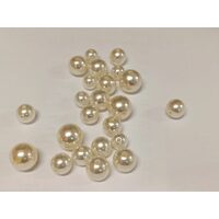Set 20 perle rotunde din acril, crem - ANT-CH