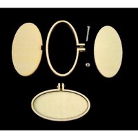 Mini gherghef oval pentru broderie/Pandantiv din lemn - ANT-CH