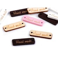 750043 - Etichete lemn Hand Made, 10x30 mm - dreptunghiulara - STKL