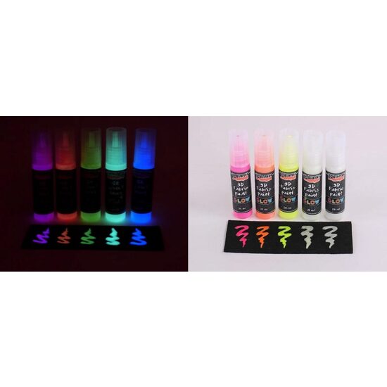 Culori textile 3D , 20 ml - Glow in the dark - Pentart