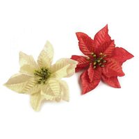 730633 - Craciunita decorativa cu lurex, 14 cm - STKL
