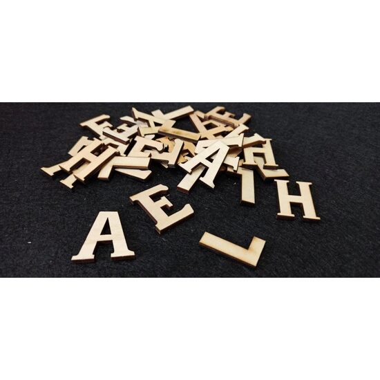 Litere lemn taiate cu laser - 3x3.5cm h - ANT-CH
