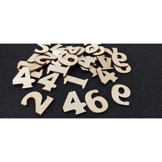 Cifre lemn taiate cu laser - 3x3.5cm h - ANT-CH