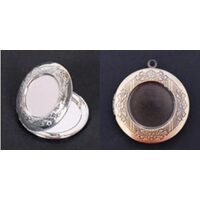 Pandantiv rotund metalic din doua parti, 3.3cm - Pentart