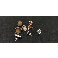 Set 3 perechi baza cercei metalica cui + dop metalic - Pentart