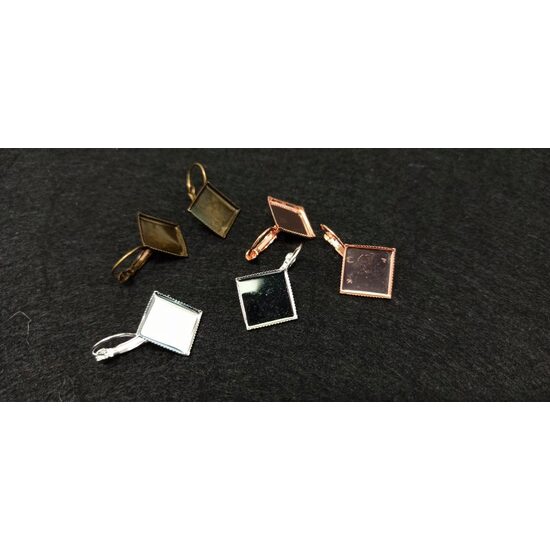 Set 3 perechi baza patrata cercei cu inchizatoare - Pentart