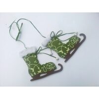 Set patine verzi, din lemn 12x13cm.
