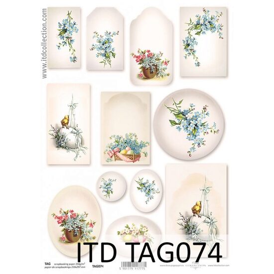 TAG-074 - Hartie scrapbooking -Etichete - A4, 250g - ITD