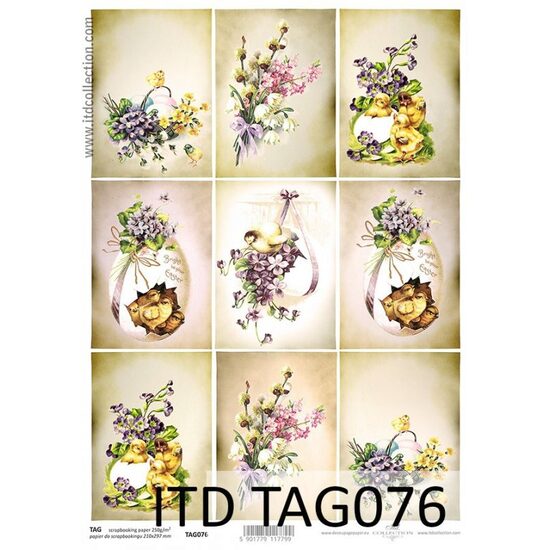 TAG-076 - Hartie scrapbooking -Etichete - A4, 250g - ITD