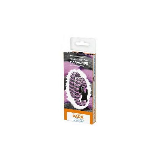 35051 - Set 2 sfori pentru impletit gri/roz + 2 catarame plastic - PARACORD Hotex