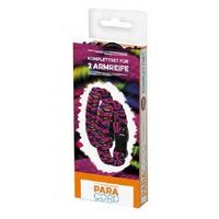 35045 - Set 2 sfori pentru impletit multicolora/roz + 2 catarame plastic - PARACORD Hotex