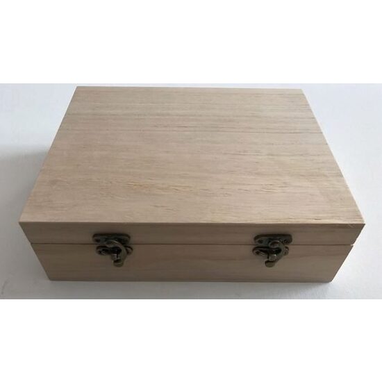 14320 - Cutie dreptunghiulara lemn - 21x26x8cm.h - Stamp/ Pentart